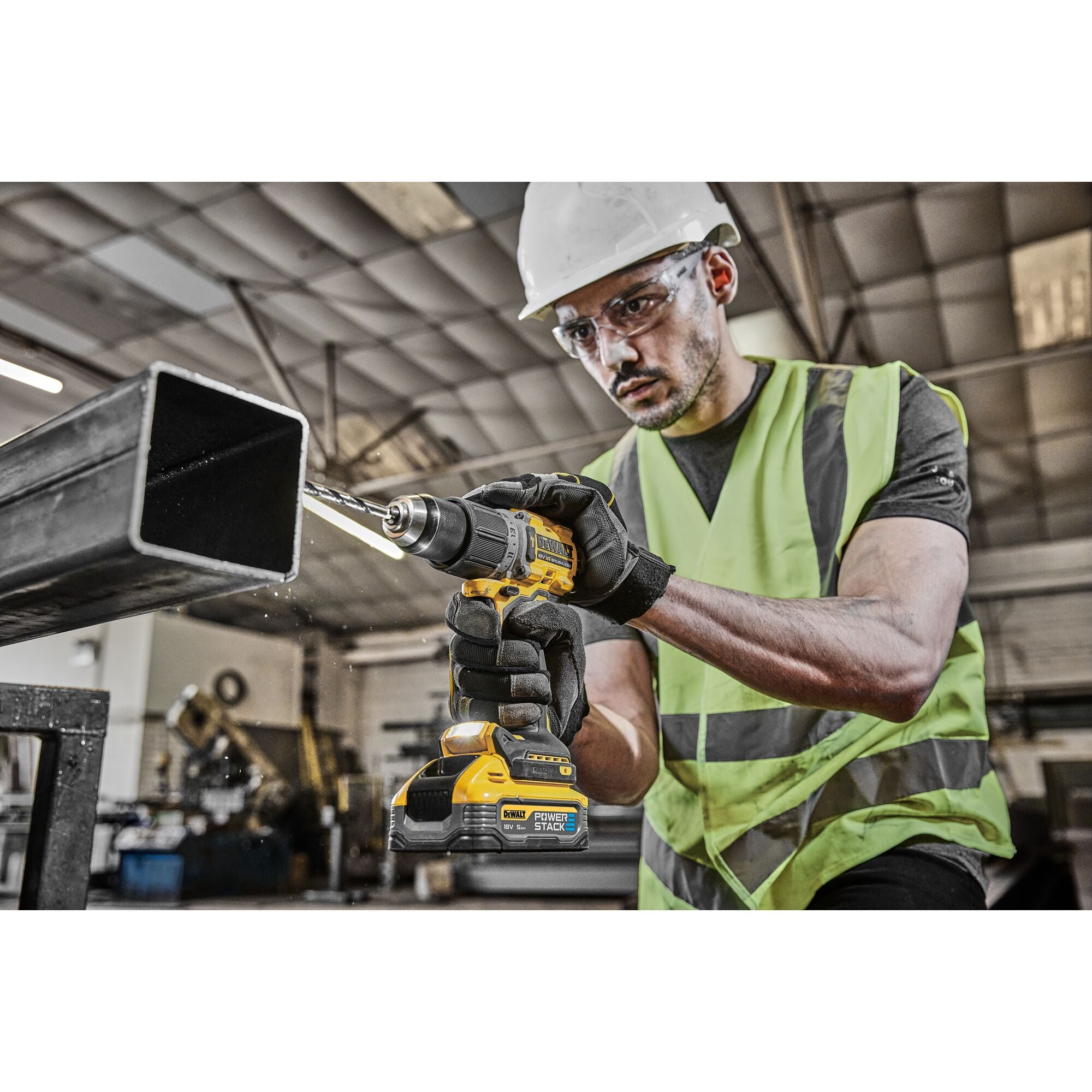 DEWALT DCD805H2T-QW Trapano avvitatore con percussione compatto 2 batterie Powerstack XR 18V 5.0Ah brushless