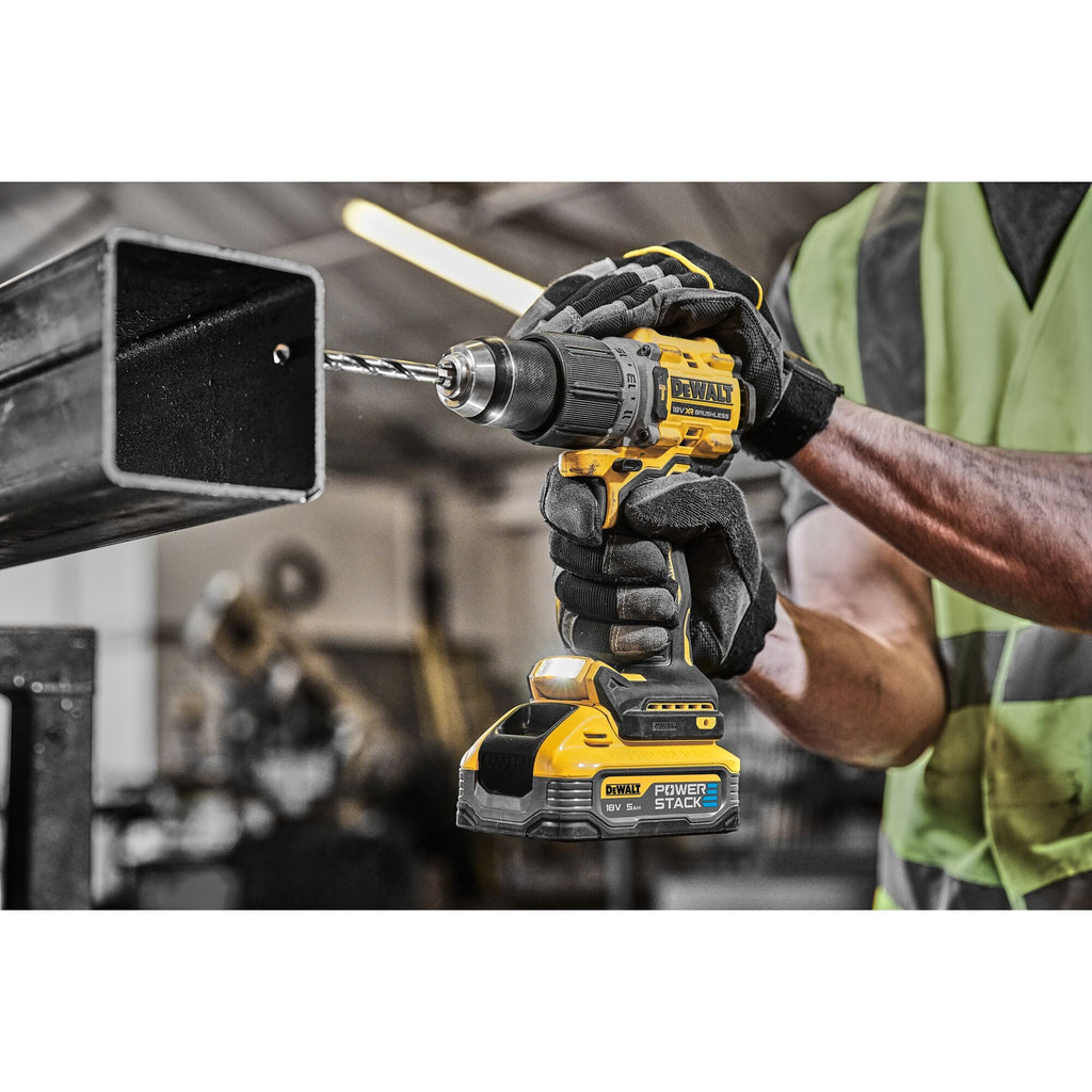 DEWALT DCD805H2T-QW Trapano avvitatore con percussione compatto 2 batterie Powerstack XR 18V 5.0Ah brushless