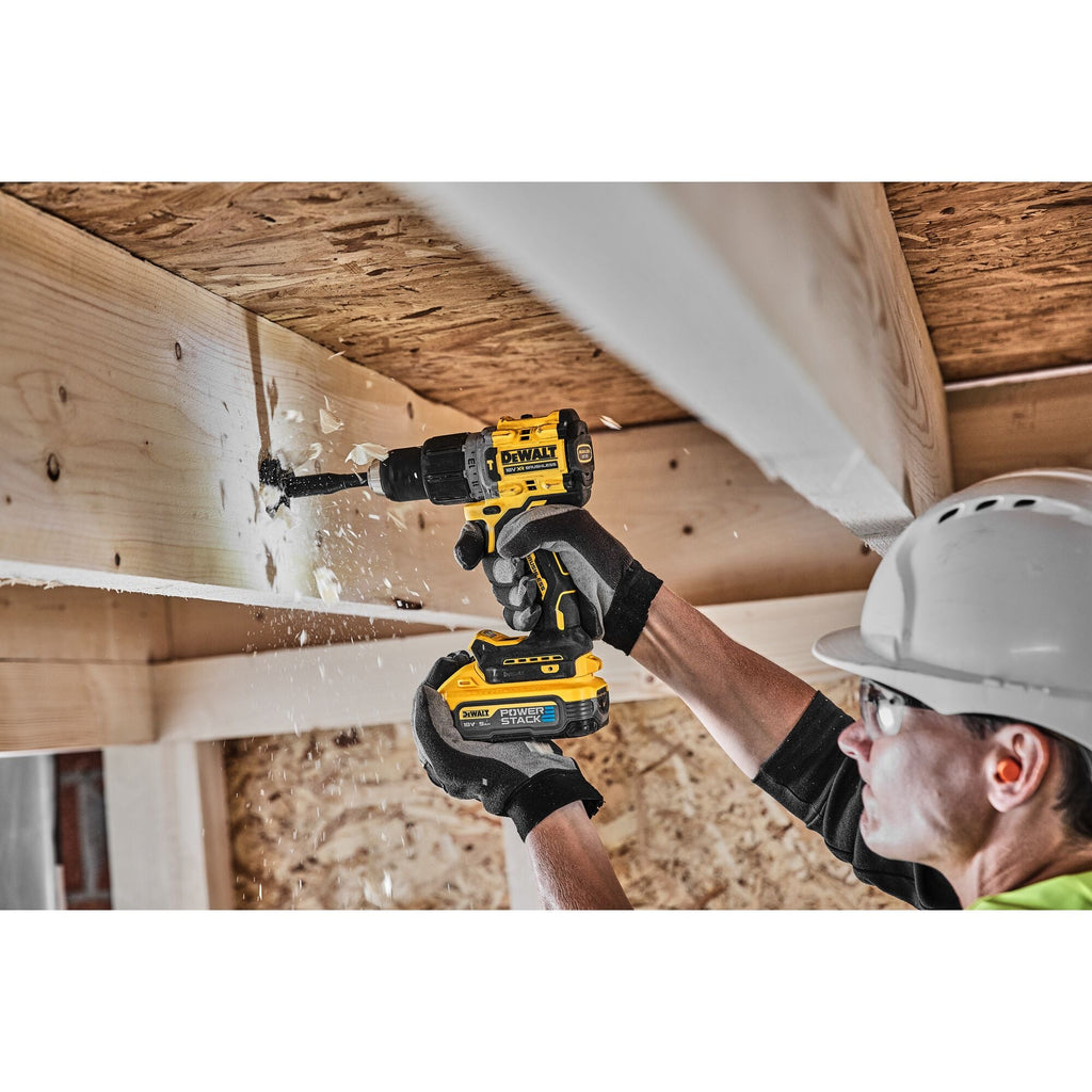 DEWALT DCD805H2T-QW Trapano avvitatore con percussione compatto 2 batterie Powerstack XR 18V 5.0Ah brushless