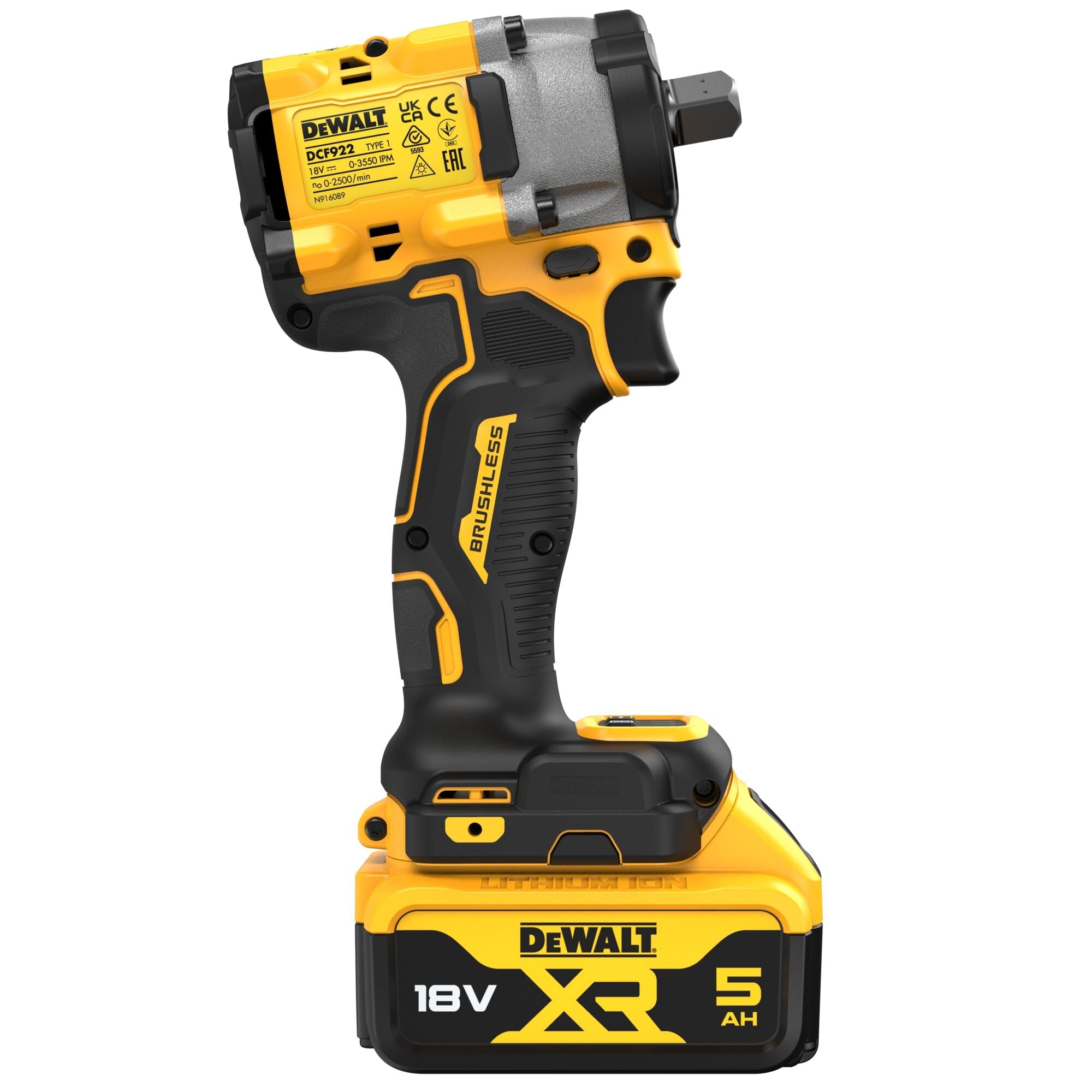 DEWALT DCF922P2T-QW Avvitatore ad impulsi compatto  2 batterie 18V 5.0Ah 1/2"